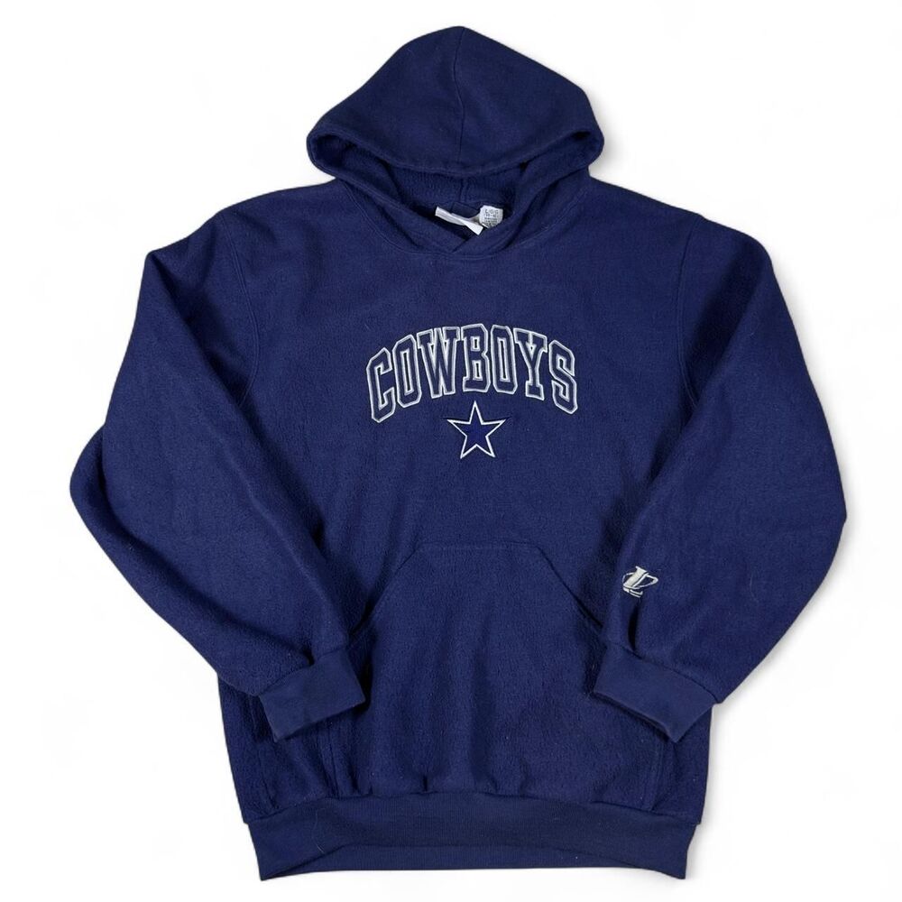 Logo Athletic Cowboys Hoodie Unisex L Navy Fleece Vintage Y2K Sports